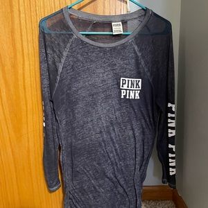 Victoria Secret Pink Long-Sleeve Dark Blue Shirt